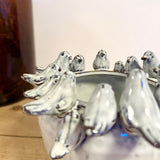Small Pot with Perching Blue Birds