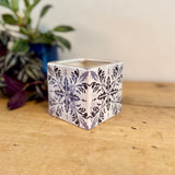 Patterned Grey Plant Pot