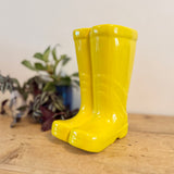 Large Ceramic Yellow Wellies Pot
