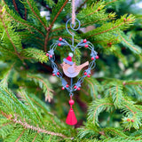 Wire Heart and Festive Bird