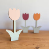 Peach Wooden Tulip Ornament