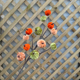 Mixed Colour Velvet Pumpkin Branch