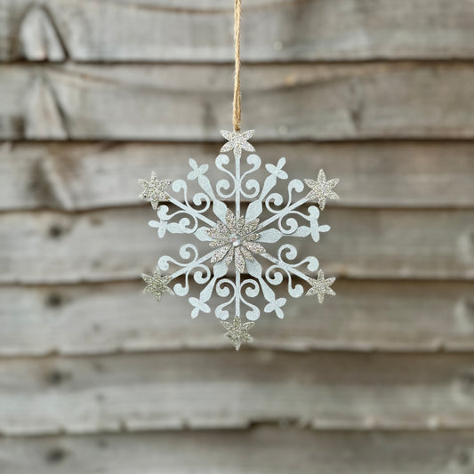 Silver Filagree Snowflakes