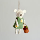 Felt Mouse Lamb In Flower Dress