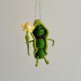 Green Felt Pea In Pod Person