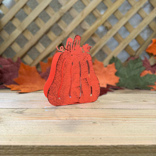 Orange Metal Pumpkin T Light Holder