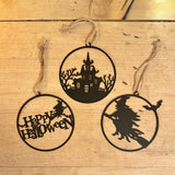 Set of 3 Black Metal Witch Hanging Silhouettes