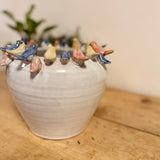 Large Pot with Perching Coloured Birds