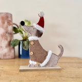 Felt Dog in Santa Hat