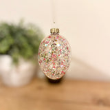 Pearlescent Heart & Star Sequin Glass Easter Egg