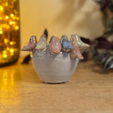 Small Pot with Perching Coloured Birds