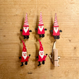 6 Father Christmas Pegs