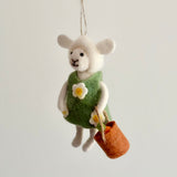 Felt Mouse Lamb In Flower Dress