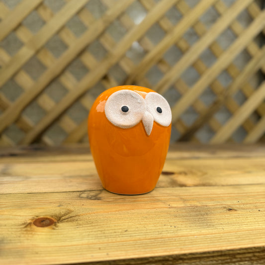 Orange Porcelain Owl