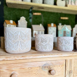 Cement Butterfly Pot Set