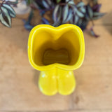 Small Ceramic Yellow Wellies Pot