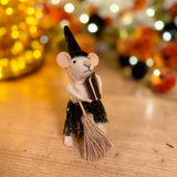 Felt Witch Mouse With Broom