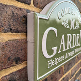 Metal Come Gather Garden Sign