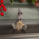 Mini Grey Gonk with Knitted Hat