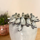 Large Vase with Perching Blue Birds