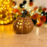 Orange Ceramic Pumpkin with LED