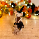 Felt Witch Mouse With Broom