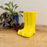 Small Ceramic Yellow Wellies Pot