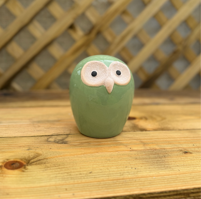 Green Porcelain Owl