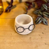 Small Smiley Face Pot with Glasses