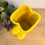 Large Ceramic Yellow Wellies Pot