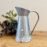 White Meadow Embossed Metal Jug
