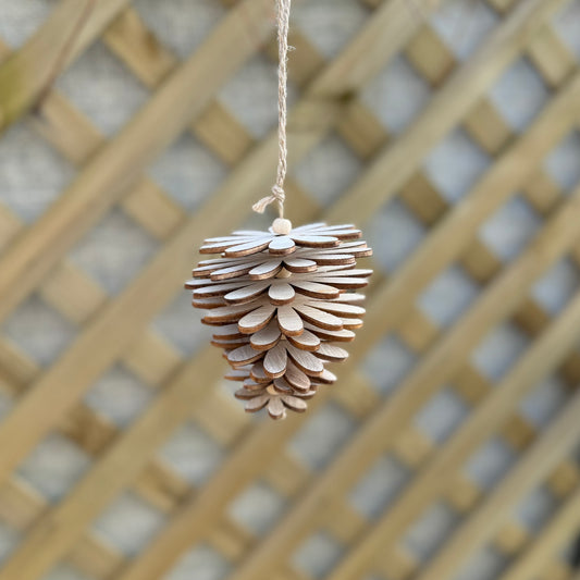 Plain Wooden Slats Fir Cone