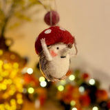 Felt Hedgehog with Toadstool Hat
