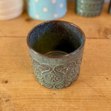 Blue Paisley Patterned Ceramic Pot