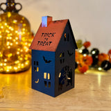 Black Metal Halloween House T Light Hold