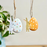 Pair of Bunnies with Spotty Eggs