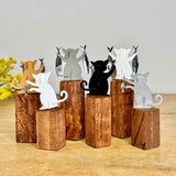 Set of 6 Cats with Fish on Posts