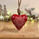 Red & White Snowflake Heart