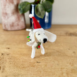 White Dog in Fairy Lights