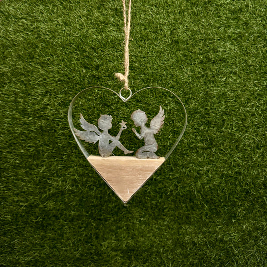 Metal & Wood Fairy Cut-Out Heart