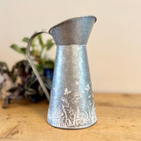White Meadow Embossed Metal Jug