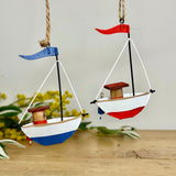 Pair of Red & Blue Boats