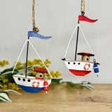 Pair of Red & Blue Boats