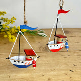 Pair of Red & Blue Boats