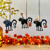 Set of 3 Hanging Scaredy Cats