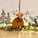 Highland Cow with Lights