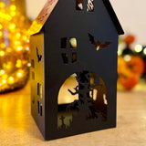 Black Metal Halloween House T Light Hold