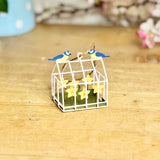 Hanging Greenhouse with Blue Tits