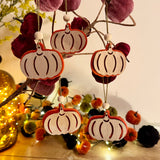 5 Felt & Wood Pumpkin Hangers