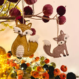 Pair of Hanging Felt Foxes